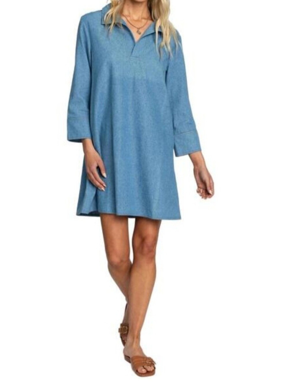 Elizabeth Olivia James The Label Denim Taylor Dress Light Blue Dress Small NEW
